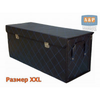 Органайзер в багажник "Премьер" (размер XXL). Цвет: черный с синей прострочкой Ромб.