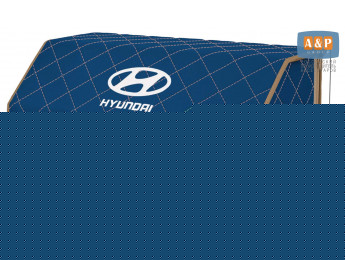 Органайзер-саквояж "Союз" в багажник Hyundai (Хендай), размер XL Plus. Цвет: синий с бежевой прострочкой Ромб.