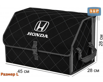 Саквояж "Союз" в багажник Honda (Хонда), размер L. Цвет: черный с серой прострочкой Ромб.