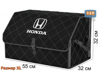 Саквояж "Союз" в багажник Honda (Хонда), размер XL. Цвет: черный с серой прострочкой Ромб.