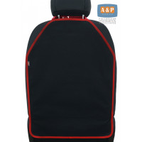 Накидка на спинку сиденья автомобиля. Цвет: черный с красной окантовкой.